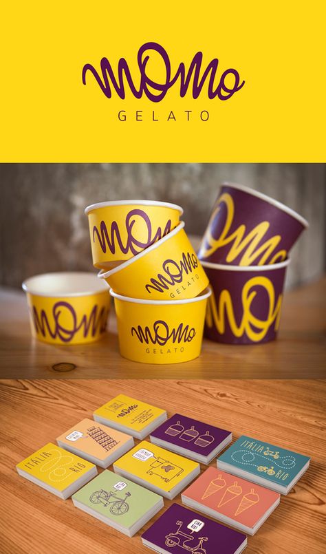 Gelato Brands, Juice Design, Paper Cup Design, Juice Store, Food Marketing, Ice Cream Logo, Gelato Ice Cream, Ice Cream Packaging, Ice Cream Brands