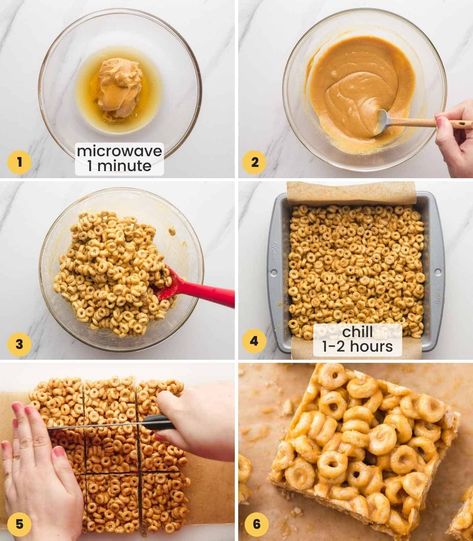 Peanut Butter Cheerio Bars are a sweet treat packed with crispy cereal, and creamy peanut butter that are so delicious and super simple to make. Cheerio Treats, Cheerios Recipes, Peanut Butter Cheerio Bars, Cheerio Bars, Crunchy Food, Desserts No Bake, Pantry Ingredients, Cereal Treats, Healthy Toddler Meals