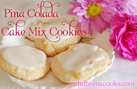 pina colada cake mix cookies done Pina Colada Cookies, Pina Colada Cake, Coconut Baking, Cookies Cupcake, Cake Mix Cookie Recipes, Eat At Home, Cookie Brownie Bars, C Is For Cookie, Cookies Cake