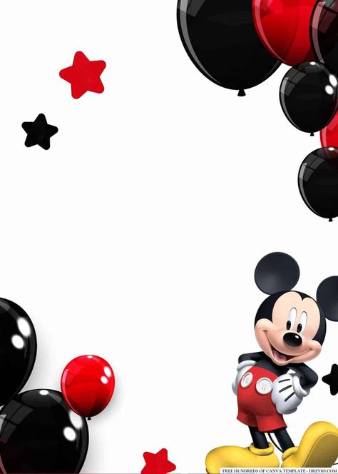 Invitation Mickey Mouse Birthday, Mickey Mouse Invitations 1st Birthday, Invitacion Mickey Mouse, Mickey Mouse Party Invitations, Mickey Mouse Birthday Party Ideas 1st, Mickey Mouse Invitation Template, Mickey Mouse Template, Mickey Mouse Clubhouse Invitations, Invitation Mickey Mouse