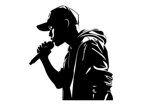 Rap Logo, Hip Hop Singers, Rapper Art, Silhouette Clip Art, Graphic Tshirt Design, Rap Music, Stencil Art, Car Decals, Rap