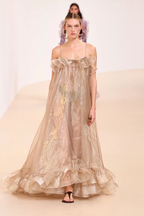 Zimmermann Spring 2025 Ready-to-Wear Fashion Show | Vogue 70s Surf, 2025 Fashion Trends, 2025 Spring, Holographic Iridescent, Spring 2025, Spring Couture, 2025 Fashion, Couture Details, Maxi Dress Cocktail