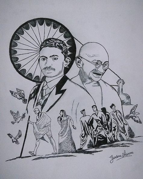 Gandhi Ji Drawing, Gandhi Ji, Freedom Fighter, Human Anatomy Drawing, Anatomy Drawing, Freedom Fighters, Spinning Wheel, Human Anatomy, Spinning