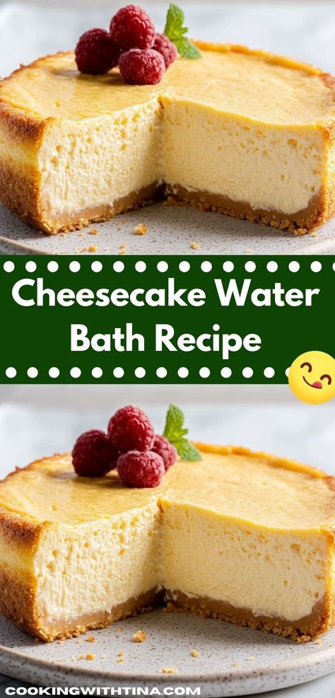 Craving a dessert that's both delicious and easy to make? This Cheesecake Water Bath Recipe simplifies the baking process while ensuring a silky texture, perfect for family dinners and sweet celebrations alike. Water Bath Cheesecake, Cheesecake Water Bath, Creamy Cheesecake Recipe, Perfect Cheesecake Recipe, Cheesecake Baked, Perfect Cheesecake, Cheesecake Ideas, No Bake Pumpkin Cheesecake, Pumpkin Cheesecake Recipes