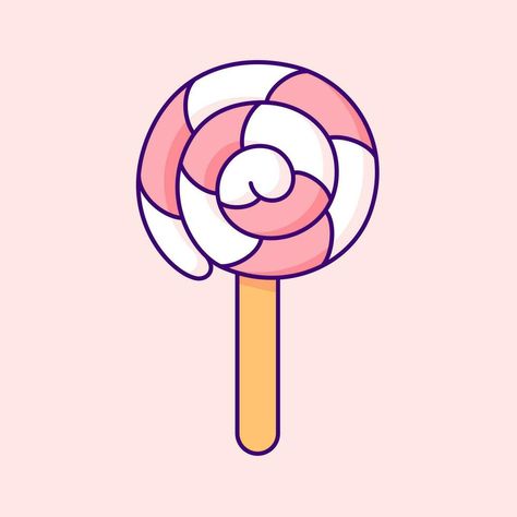 Cute Lollipop on Stick. Vector Clip Art Illustration. Vibrant vector clip art illustration featuring a cute lollipop on a stick in bright colors, capturing the adorable essence of the kawaii style. Cute Lollipop, Kawaii Style, On A Stick, Cityscape Photos, A Stick, Heart With Arrow, Background Banner, Cute Illustration, Kawaii Fashion