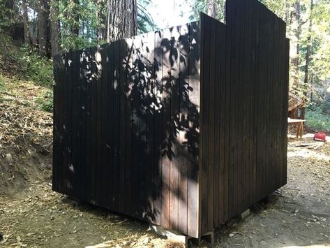 Photo 14 of 15 in DIY Project: How to Build Your Own Modern Outhouse - Dwell Diy Outhouse Bathroom, How To Build An Outhouse, Diy Outhouse, Modern Outhouse, Building An Outhouse, Outhouse Bathroom, Scandinavian Wood, Lumber Yard, Roofing Nails