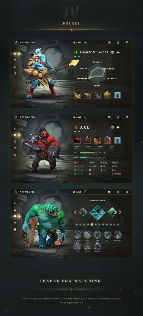 MOBA Game UI Concept（base on DOTA) :: Behance Video Game Ui Design, Game Design Art, Mobile Game Ui, Ui Game, Mini Game, Game Mobile, Game Interface, Game Ui Design, Ui Inspiration