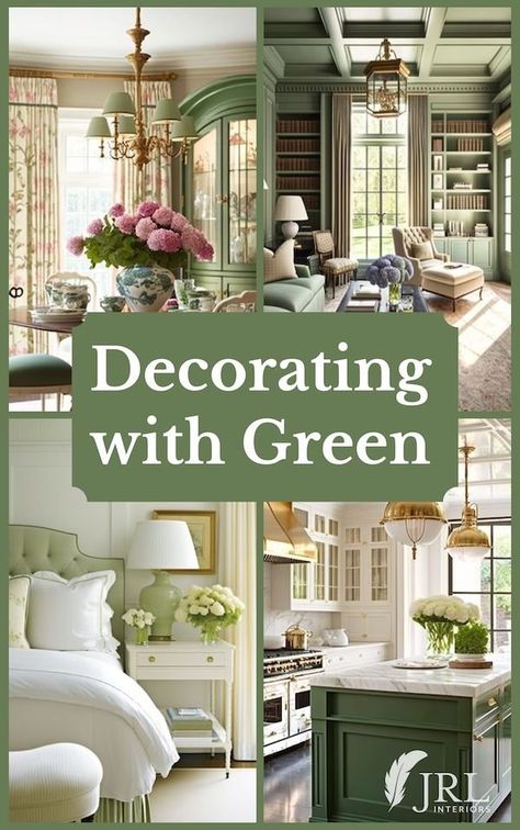 Decorating with Green Decorating With Green, Green Room Decor, Makeover Kitchen, Green Interior Design, Interior Design Per La Casa, Kitchen Organisation, Inspiration Kitchen, Storage Kitchen, Island Kitchen