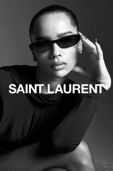 Saint Laurent Aesthetic, Sunglass Photoshoot, Ysl Fashion, Saint Laurent Fashion, Saint Laurent Sunglasses, Zoe Kravitz, Photoshoot Concept, Fashion Project, Eyewear Womens