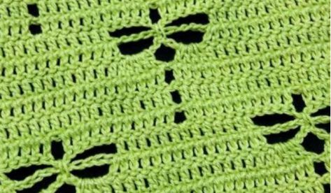 Learn A New Crochet Stitch: Dragonfly Stitch Crochet Pattern - Knit And Crochet Daily Dragon Fly Crochet Pattern Free, Crochet Dragon Fly Blanket Free Pattern, Dragon Fly Crochet Pattern, Dragonfly Crochet Pattern Free, Dragon Fly Crochet, Dragonfly Stitch, Crochet Dragonfly Pattern, Dragonfly Crochet, Crochet Dragonfly