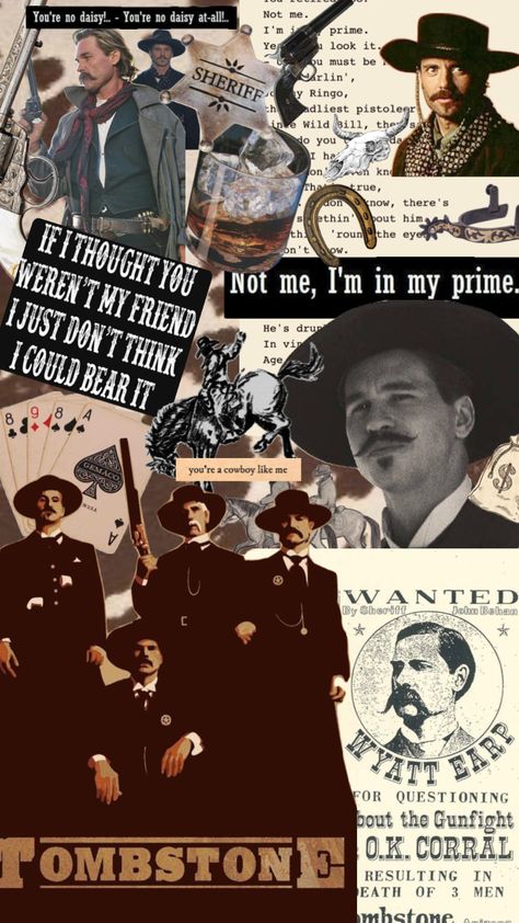 Tombstone Movie Aesthetic, Tombstone Wallpaper Iphone, Tombstone Quotes Movie, Doc Holliday Wallpaper, Outlaw Wallpaper, Tombstone Wallpaper, Doc Holliday Tattoo, Doc Holliday Quotes, Tombstone Movie Quotes