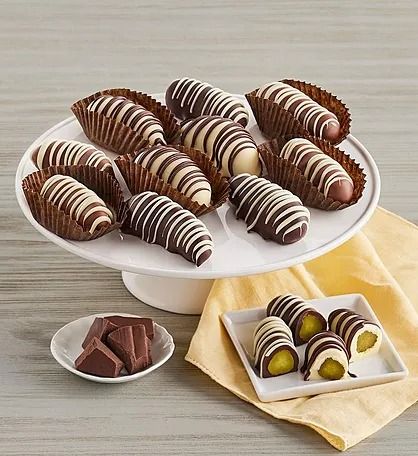 Belgian Chocolate Gifts & Delivery | Harry & David Chocolate Covered Pickles, Cheesecake Pops, Harry And David, Chocolate Covered Cookies, Salted Caramel Cookies, Chocolate Dipped Fruit, Harry & David, Chocolate Covered Fruit, Chocolate Gifts Basket