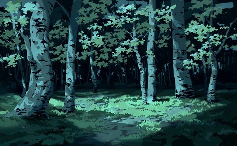 Forest (night) Night Forest Drawing, Night Forest Illustration, Botw Fanart, Forest At Night, Folk Illustration, Bedroom Vibes, Forest Drawing, Wood Illustration, Night Illustration