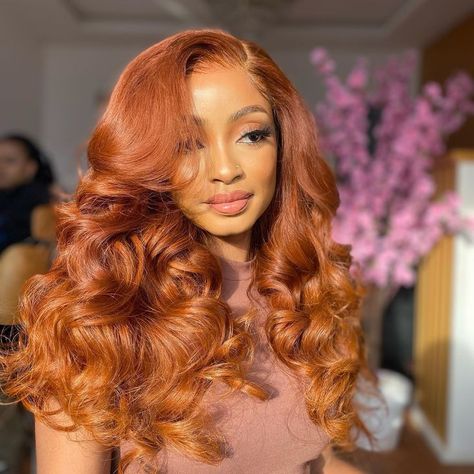 Ginger Color, Body Wave Lace Front Wigs, Big Box Braids Hairstyles, Ginger Hair Color, Human Hair Color, Human Virgin Hair, Auburn Hair, Front Lace Wigs Human Hair, Baddie Hairstyles