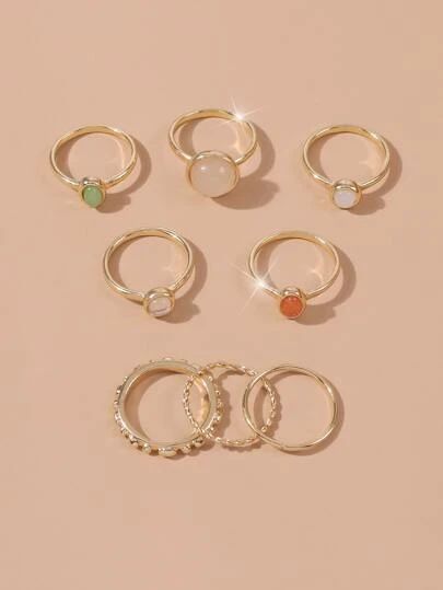 Rings & Accessories | Women's Jewelry | SHEIN USA Jewelry Shein, Gemstone Decor, Hand Jewelry Rings, Cute Engagement Rings, Rings Accessories, Jewelry Accessories Ideas, Women Pink, Women Ring, Cute Rings