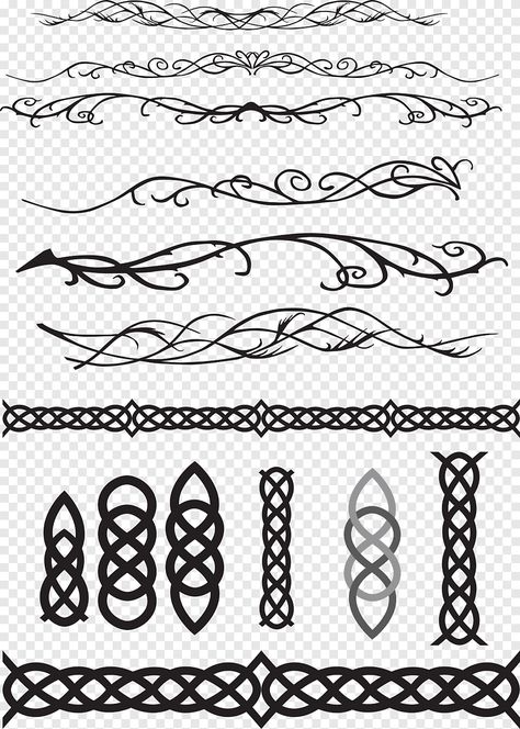 Celtic Band Tattoo Design, Elvish Pattern Design, Celtic Line Art, Elven Design Pattern, Simple Celtic Designs, Fantasy Pattern Design, Elvish Pattern, Celtic Octopus, Elvish Embroidery