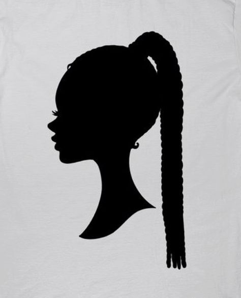 Black Barbie Svg, Black Barbie Silhouette, Black Barbie Drawing, African Logo, Barbie Room Decor, Hair Canvas, Cute Diy Room Decor, Barbie Hair, Canvas Painting Designs