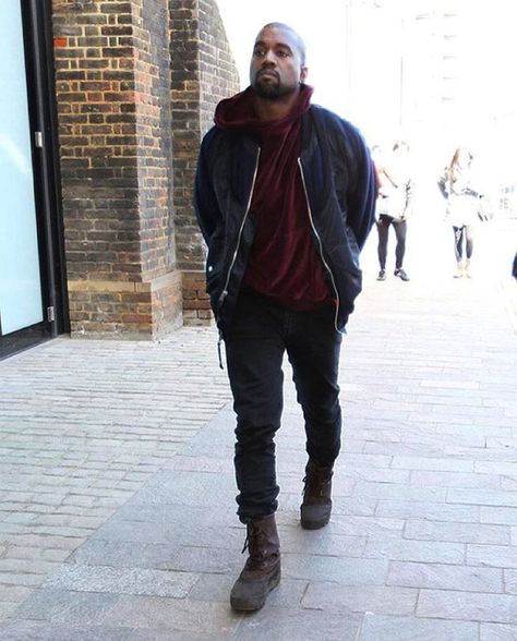 Kanye West wearing the Yeezy 950 Duckboot Yeezy 750 Outfit, Duckboot Outfits, Yeezy 950, Tan Combat Boots, Kanye West Outfits, Kanye West Style, Yeezy 750, Celeb Fashion, Luxe Life