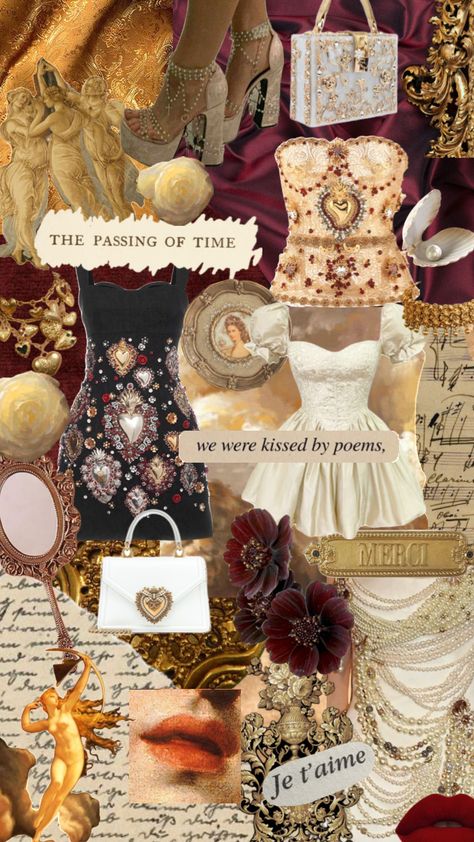 A modern Renaissance #royalcore #princesscore #baroque #royal #goddess #fashion #dolceandgabbana Modern Baroque Fashion, Baroque Mood Board, Baroque Inspired Fashion, Baroque Fashion Modern, Baroque Aesthetic Fashion, Royalcore Outfit, Baroque Women, Princess Era, Goddess Fashion