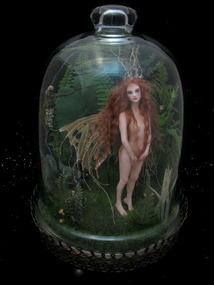 . Bottle Dolls, Bell Jars, Glass Dome Display, Art Bottle, Fairy Jars, Fantasy Art Dolls, Mermaid Dolls, The Bell Jar, Fairies Elves