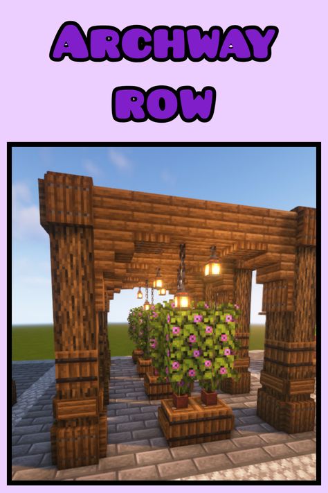 An Archway Row to add to your Minecraft World Archway In Minecraft, Minecraft House Door Ideas, Archways Minecraft Ideas, Minecraft Castle Archway, Cute Minecraft Archway, Minecraft Door Way Ideas, Archway Designs Minecraft, Arches In Minecraft, Minecraft Vault Door Design