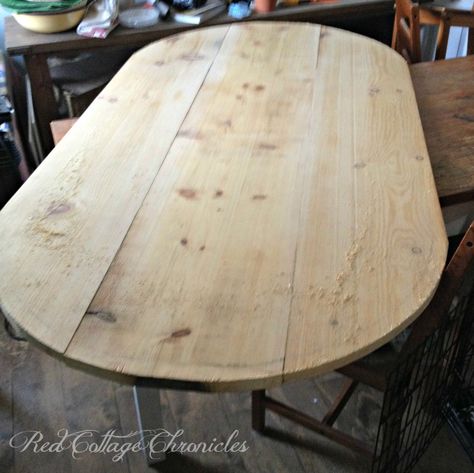 DIY Farmhouse Table Diy Farmhouse Dining Room Table, Diy Oval Table Top, Diy Oval Dining Table, Round Table With Leaf, Farm Style Dining Table, Oval Kitchen Table, Diy Kitchen Table, Diy Table Top, Farmhouse Dining Room Table