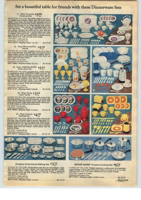 1977 PAPER AD Winnie The Pooh Toy Tea Set Coening Ware Revere Ware Cooking Pots | eBay Corningware Vintage, Vintage Dinnerware Set, Vintage Christmas Toys, Toy Tea Set, Revere Ware, Great Ads, Christmas Book, Vintage Memory, Retro Mode