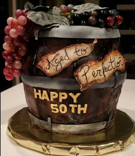 50th birthday cake. Classy yet in jest Birthday Cake Classy, 50th Birthday Cake, Aged To Perfection, 50th Birthday, Birthday Cake, Cake, Birthday