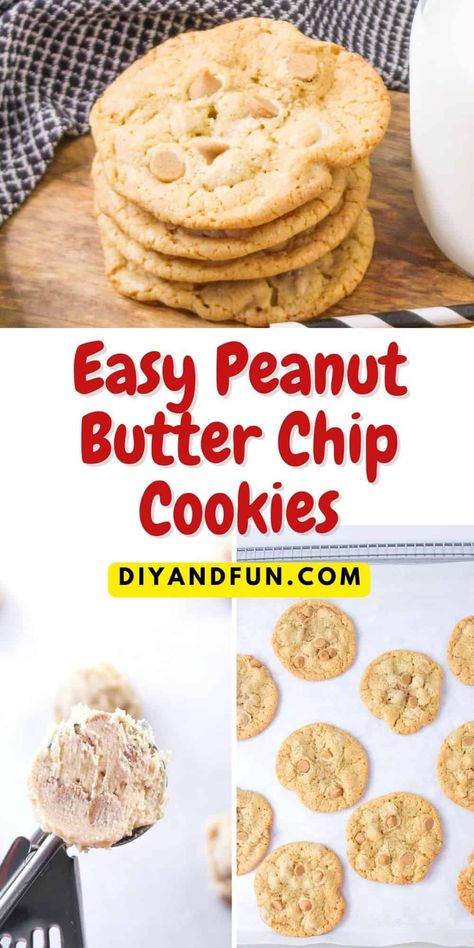 Peanut Butter Chip Recipes, Peanut Butter Chip Cookies, Plain Cookies, Best Peanut Butter Cookies, Best Sugar Cookie Recipe, Chewy Cookies, Buttery Cookies, Easy Peanut Butter, Chip Cookie Recipe