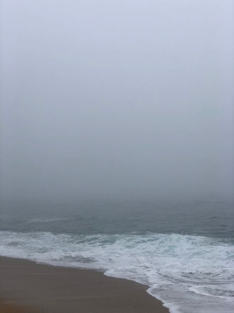 #sea #fog #beach #landscape #summer Foggy Sea Aesthetic, Misty Beach Aesthetic, Foggy Beach Aesthetic, Cold Summer Aesthetic, Cold Beach Aesthetic, Peter Lukas, Foggy Ocean, Misty Beach, Misty Ocean