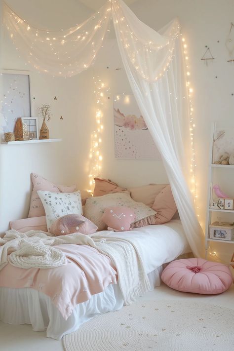 37 Easy Ideas To Decorate A Little Girls Bedroom On A Budget Girls Bedroom Ideas 10-12, Girls Bedroom With Lights, Bedroom Ideas For 9 Year Girl, Bedroom Ideas For Kids 10-12, Small Girl Room Ideas, Grey Girls Bedroom Ideas, 16 Year Girl Bedroom Ideas, Teen Girl Room Inspiration, How To Decorate Your Bedroom