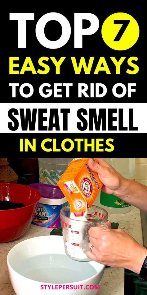 No matter what your clothing is made of, it’s possible for stubborn sweat smells to remain in clothes, even after a cycle in the wash. Check out these expert tips on how to remove sweat smell from clothes so you can dress with confidence. Remove Sweat Smell From Clothes, Get Smell Out Of Clothes, Remove Odor From Clothes, Underarm Smell, Fresh Towels, Diy Stain Remover, Smell Remover, Stain Removal Guide, Pee Smell