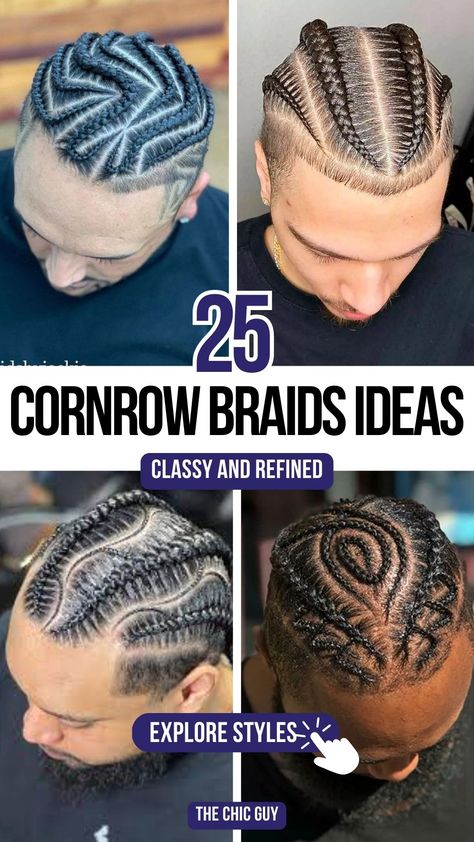 Chic Cornrow Braids with Fade for Men to Rock Mens Braids Hairstyles Long Hair, Cornrow Braids For Men, Braids For Men With Fade, Braid Designs For Men, Braid Hairstyles For Men, Fade For Men, Afro Hair Fade, Boy Braid Styles, Boys Braids