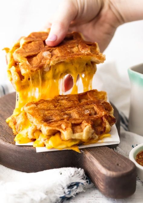 Waffle Grilled Cheese, Bisquick Waffles, Waffle Sandwich Recipe, Perfect Margarita Recipe, Grilled Cheese Waffles, Best Margarita Recipe, Apple Cheddar, Grilled Cheese Recipe, Waffle Iron Recipes