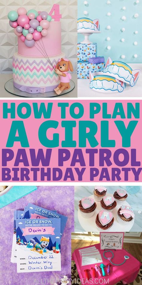 Princess Birthday Party Food, Girl Paw Patrol Party, Paw Patrol Party Ideas, Skye Birthday Party, Skye Paw Patrol Party, Paw Patrol Party Decorations, Paw Patrol Cupcakes, Paw Patrol Birthday Cake, Girls 3rd Birthday