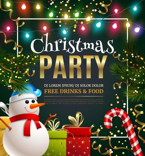 Christmas party festive template | Free Vector #Freepik #freevector #christmas #snow #party #gift Happy Dasara Images Hd, Christmas Party Images, Dussehra Celebration, Tarpaulin Design, Festive Poster, Snow Party, Celebration Background, Vector Christmas, Christmas Snow