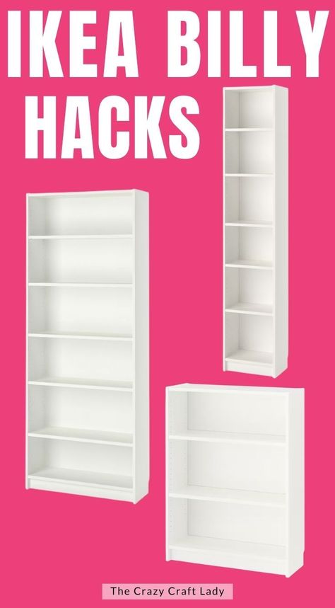 Ikea Bookshelf Hack Bedroom, Ikea Hacks Bookcase, Diy Bookshelf Ikea Hacks, Ikea Office Bookcase Hack, Upgrading Ikea Bookcase, Billy Ikea Bookcase Ideas, Bookshelves Ikea Hack, Billy Bookcase Bedroom Ideas, Ikea Short Billy Bookcase Hack