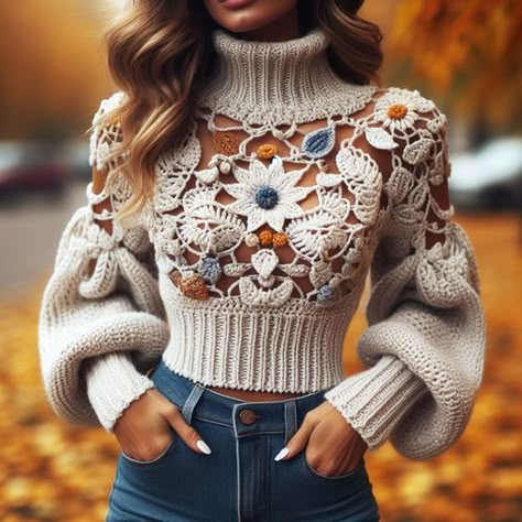 Crochet Sweater Design, Fall Crochet Patterns, Crochet Clothing And Accessories, Mode Boho, Sweater Crochet Pattern, Crochet Blouse, Sweater Design, Sweater Pattern, Crochet Cardigan