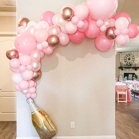 Birthday Ballon Decorations, Birthday Balloon Decor, Make A Balloon Arch, Champagne Balloon, Bachelorette Party Balloon, Birthday Ballon, 21st Birthday Balloons, 21 Balloons, Balloon Arch Frame