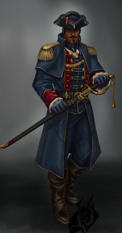 Navy Captain Character Design, 1800 Aesthetic, Marine Officer, Navy Admiral, Punk Design, Roleplay Characters, Characters Inspiration Drawing, Half Body, Dnd Art