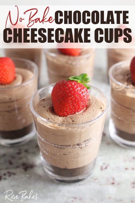 Chocolate Cheesecake Mousse No Bake, Deserts In A Cup Easy, Chocolate Cheesecake Cups, Popular Cheesecake Recipes, Fall Cheesecake Recipes, Salami Cream Cheese, Fall Cheesecake, Smooth Cheesecake, Cheesecake Mixture