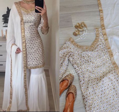 Women Long Gown, Dhoti Salwar, Designer Sharara Suits, Designer Sharara, Suit Indian, Pakistani Kurta, Stitching Dresses, Kurti Neck, Beautiful Pakistani Dresses