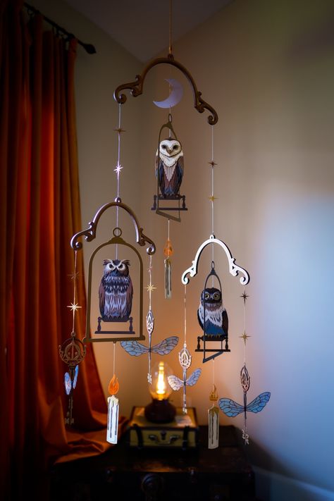 Kinetic Mobile, Deathly Hallows Symbol, Paper Mobile, Geometric Terrarium, Hanging Mobile, Floating Candles, Wind Chimes, Hogwarts, Paper Art