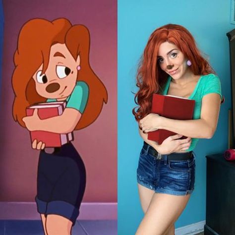 Lisa Mancini (@lisa.mancinerh) • Instagram photos and videos Roxanne A Goofy Movie Costume, Red Head Cosplay Costume Ideas, Roxanne Halloween Costume, Red Head Costume Ideas Couple, Redhead Cosplay Ideas, The Goofy Movie Costume, Roxanne Goofy Movie Costumes, Red Head Couple Costumes, Cartoon Character Costumes For Women