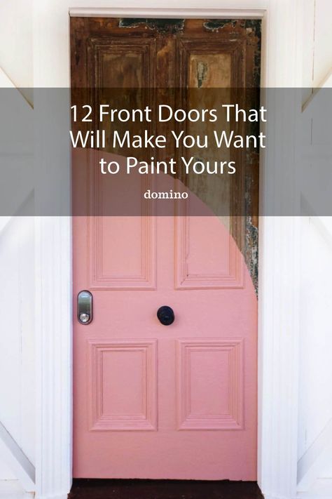 Front Door Paint Color Ideas: pink Doors In House, Door Paint Color Ideas, Exterior Door Paint Colors, Coral Front Doors, Front Door Transformation, Paint Doors, Painted Exterior Doors, Front Door Paint, Exterior Door Colors