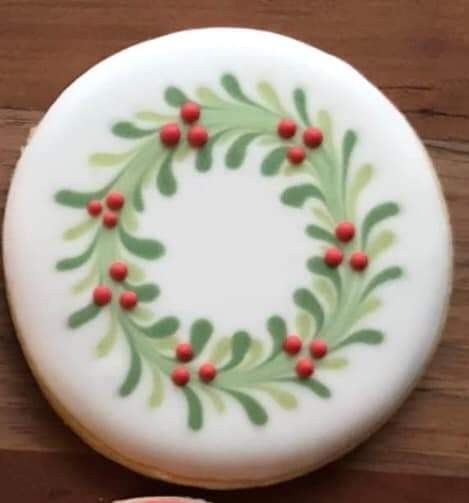 Wreath Sugar Cookies, Christmas Cookies Packaging, Wreath Cookies, Royal Icing Recipe, Sugar Cookie Designs, Xmas Cookies, Cookie Packaging, Christmas Cookies Decorated, Beautiful Cookies