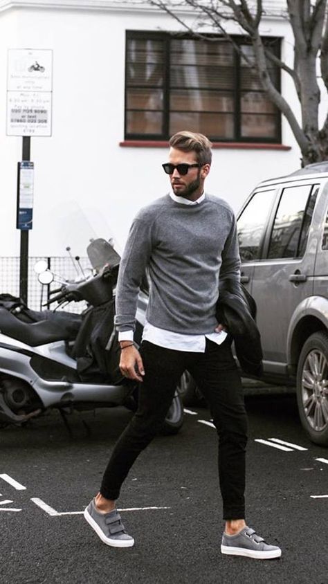 sneakers White Jeans Men, Smart Casual Wear, Smart Casual Style, Mens Fashion Smart, Hipster Man, Mode Casual, Smart Casual Outfit, Men Style Tips, Mens Winter Fashion