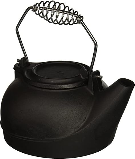 Panacea Products 15321 Humidifying Iron Kettle Cast Iron Wood Stove, Stove Kettle, Cast Iron Kettle, Whistling Tea Kettle, Cast Iron Tea Pot, Stove Accessories, Chrome Handles, Fireplace Tile, Wood Burning Stove