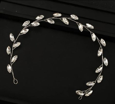 Elegant Silver Hair Accessories With Rhinestones, Elegant Silver Headpiece With Rhinestones, Silver Crystal Hair Accessories For Wedding, Fairy Crown Wire Princess - Bridal And Fairytale Accessories, Bridal Hair Chain, Silver Hair Vine, Beautiful Wedding Hair, Gold Hair Vine, Wedding Hair Head Piece