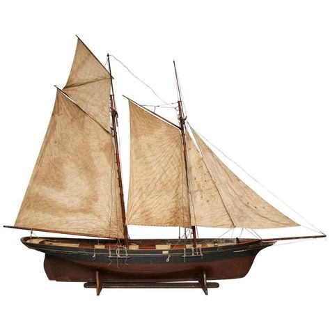 1stDibs: Antique and Modern Furniture, Jewelry, Fashion & Art Sailing Ship Model, Boat Drawing, Old Sailing Ships, Modern Nautical, Private Yacht, Sailing Vessel, Sail Boats, American Folk Art, Boat Plans